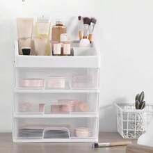 NetHong Desktop 4 Tier Makeup Case Holder Drawers Cosmetic Organizer Jewelry Storage Box - White - View 10
