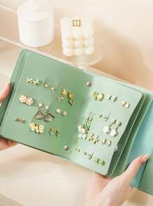1 件珠宝收纳卷，42 对耳环收纳盒，创意珠宝耳环收纳书，便携式珠宝袋，耳环盒礼物女士女孩 - 彩色 - 查看 12
