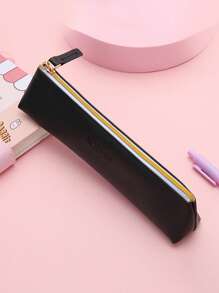 1pc Portable Minimalist Pencil Case, Waterproof PU Leather Stationery Pouch, Elegant Design, Convenient To Carry And Store, Suitable For School, Office And Travel, Can Be Used As School Supplies And Backpack - Multicolor - View 8