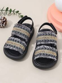 Fashionable Summer Children Anti-Skid & Wear-Resistant Soft Bottom Beach Sandals For Toddlers - Black - View 5