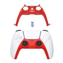 Juego TOPWOLF 5 en 1: Cubierta protectora del controlador de juego, que incluye cubiertas decorativas de repuesto para el frente y el mango central, y 4 tapas para los joysticks, compatible con 5 accesorios de juego, fabricado en material ABS, molde auténtico (controlador no incluido) - Juego de fundas 5 en 1 para PS5 - Ver 5