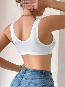 Women's Lace & Non-Wired Front Closure Comfortable Bra - Multicolor - View 3