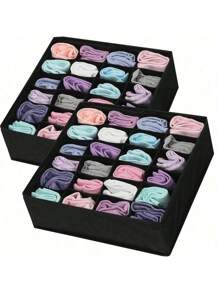 1pc Socks And Underwear Storage Box, 24-Grid Foldable Drawer Divider Organizer Separating Basket For Closet, Saving Space For Home Wardrobe, Bedroom Accessories Organizer Decorations Decor Festival Decor Room Decor Home Decor Decor Bedroom Decor Dress Pants Shoes Jeans Boots Skirt