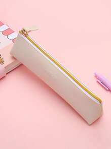 1pc Portable Minimalist Pencil Case, Waterproof PU Leather Stationery Pouch, Elegant Design, Convenient To Carry And Store, Suitable For School, Office And Travel, Can Be Used As School Supplies And Backpack - Multicolor - View 9