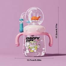 [COMOBEBE]Spill-Proof Tritan Whale Fountain Sippy Cup, 10oz Unique Drinkware For Kids. Perfect Gift For Everyday Drinks And Fun Hydration - 粉色 - 查看 8