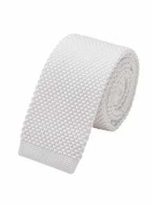 1 cravate tricotée à dessus plat blanche champagne faite à la main, adaptée aux mariés, aux garçons d'honneur, aux affaires quotidiennes et aux vêtements de ville décontractés