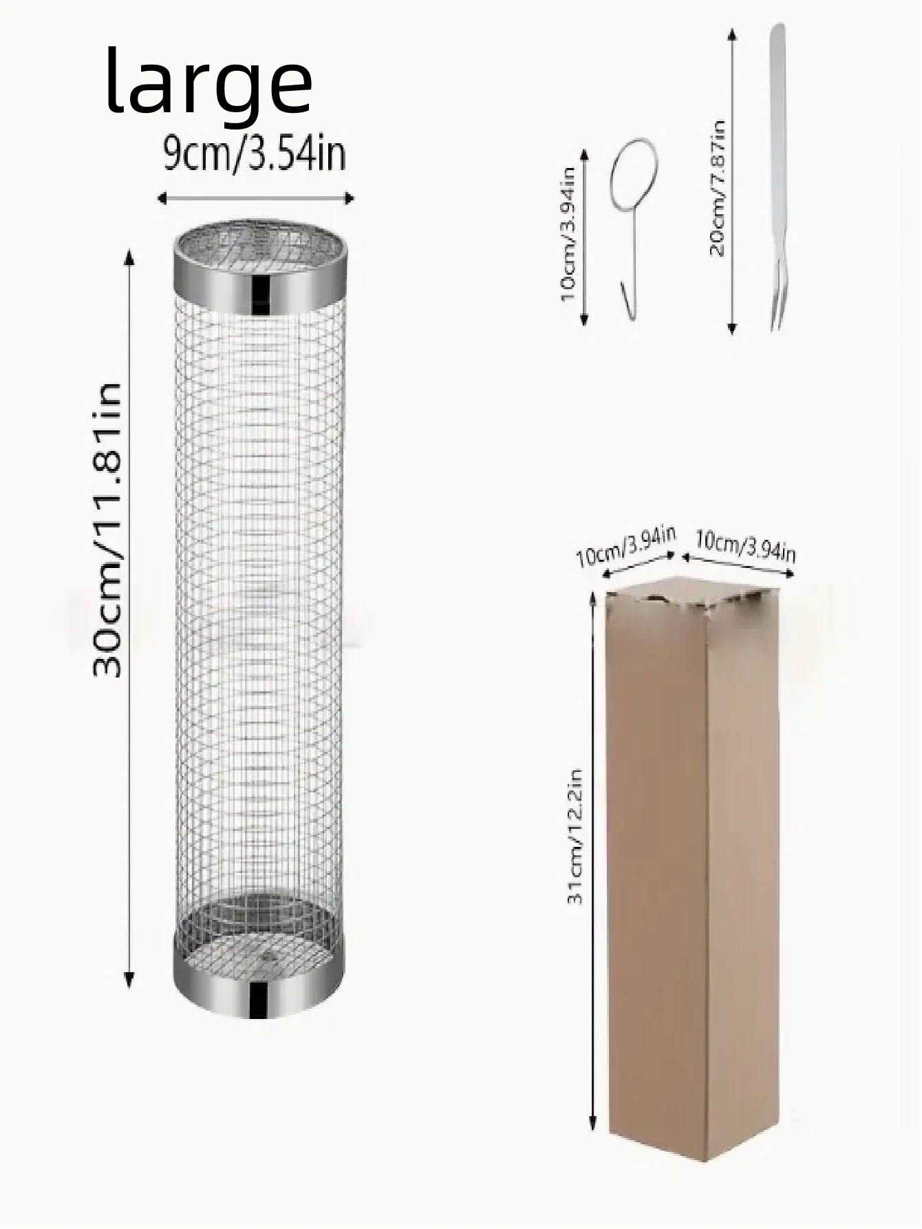 3 件套不锈钢烧烤架套装、便携式户外烧烤篮、圆形火坑烹饪架、多用途露营烧烤架配件 - 彩色 - 查看 7