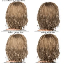 1 Piece 12 Inch Elegant Ladies Short Layered Hairstyle Bob Ladies Brown Blonde Silver Straight Synthetic Wig, Gradient Brown Natural Fluffy Wig Rose Mesh Cap - Brown - View 8