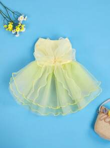 1 件宠物猫狗薄纱连衣裙，婚礼派对拍照服装 - 彩色 - 查看 7