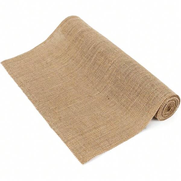 1pc Natural Coarse Linen Table Runner, Farmhouse Style Linen Tablecloth, Suitable For Wedding, Party, Kitchen Table Decor