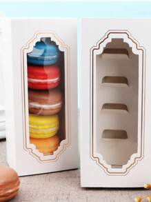 5pcs Long Rectangular Window-Lid Mooncake, Snow Flake Cake, Mung Bean Cake, Cookie Packaging Boxes - Brown Long Strip Window-5pcs - View 11