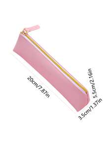 1pc Portable Minimalist Pencil Case, Waterproof PU Leather Stationery Pouch, Elegant Design, Convenient To Carry And Store, Suitable For School, Office And Travel, Can Be Used As School Supplies And Backpack - Multicolor - View 6