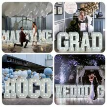 1 pieza Letrero de caja LED gigante blanco de 3 pies, letra alfabética 3D iluminada grande de 3 pies en blanco, caja de letra grande con luz para decoración de fiestas, ideal para fiestas al aire libre, cumpleaños, graduación, boda - perfecto para celebraciones festivas y eventos de aniversario - Blanco - Ver 3