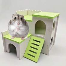 1pc Foam Hamster House, Red/Green/Blue/Purple Color Hide-Away Climbing & Playing Habitat For Small Animals, Includes Stairs And Slide