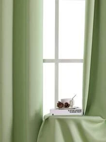 1 件遮光窗帘，防紫外线，高精度涤纶，适用于客厅和卧室装饰 - 草綠 - 查看 8