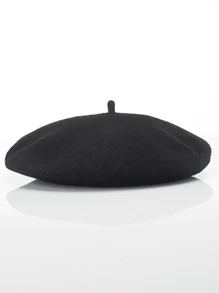 1pc Plain Minimalist Beret Hat, Suitable For Everyday Wear - Apricot - View 2