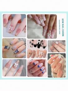 100 Stück/50 Stück/20 Stück/10 Stück bunte Schleifen-Nagelstifte mit Kristallen, 3D Schleifen-Nageldekoration Set in bunten Farben für Nagelsteine Design, DIY Dekoration, Juwelensteine, Nagelkunst, Nagelbedarf