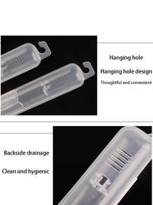 Giá để bàn chải đánh răng bằng nhựa trong suốt có móc, đơn vị duy nhất - Trong sáng - Xem 3