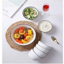 1. Bol Diamant Noir de Luxe Nordique, Bol Diamant Rose, Bol à Motif Diamant, Bol à Dîner/Soupe/Pâtes de 12,7 cm, Set de 1 pièce/2 pièces/4 pièces, Bol en Céramique Profond, Microwave-safe, Vaisselle de Maison Élégante et Épaisse