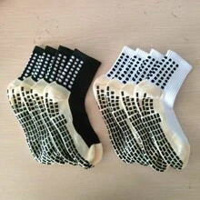 1/2/4/6/10 Pairs Men's Cushioned Compression Mid-Calf Soccer Socks, Anti-Slip For Training & Matches
