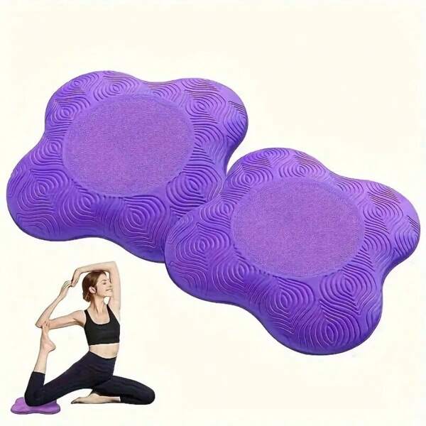 2pcs Thick Yoga Knee Pads, Yoga And Pilates Exercise Mat, Used For Support Of Knees/Elbows/Wrists, Strength Training, And Planks.