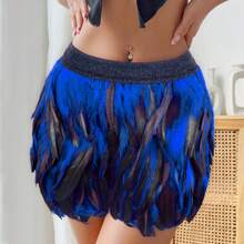 Women's Artificial Feather Mini Skirt, Polyester Feather Skirt For Family Party, Gothic Rave, Prom, Cocktail, Evening Dress, Lovely Short Skirt, Suitable For Spring, Summer, Autumn, Winter - Multicolor - View 18