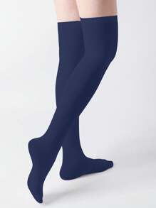 1 Pair Multi-Color Velvet Over-The-Knee High Socks, Fashion & Versatile, Spring And Autumn