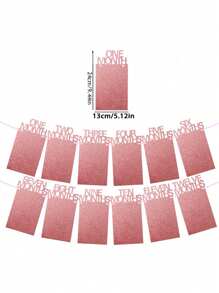 1st Birthday Photo Banner For Baby From Newborn To 12 Months, 1st Birthday Decorations Girl Monthly Milestones Garland | First Birthday Photo Banner Pre-Strung With Frame (Rose Gold)