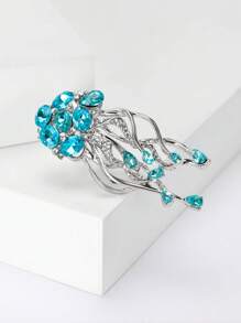 Spilla con strass a forma di medusa di moda per donna, spilla a forma di vita marina, accessorio per abito, spilla da decorazione per festa, banchetti e regali