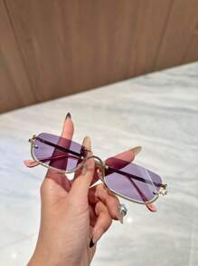 1 Stück Damen modische kleine rechteckige Brille, geeignet für Outdoor-Radfahren, Autofahren, Angeln für Sommerurlaub am Strand, Outdoor, Reisen
