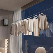 1pc Adjustable Clothes Drying Rack, Stainless Steel Wire, Extendable Clothesline For Dryer, Space Saving Indoor Laundry Hanger