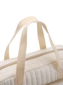 1 件绗缝尿布包，带多个口袋，可拆卸肩带，适用于婴儿车、旅行和日常使用的妈妈包