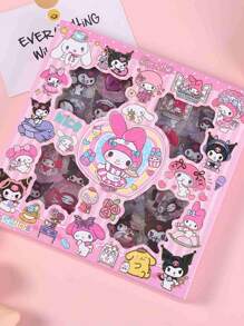 Sanrio 100 pezzi/scatola Adesivi per scrapbooking, adesivi divertenti per bambini per DIY e planner, materiali decorativi per adesivi, cancelleria carina, adatti per studenti, forniture scolastiche, ritorno a scuola