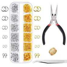 1 Box Of Jewelry Finding Kit Includes Jump Rings And Lobster Clasps, With Pliers For Jewelry Making - Multicolor - View 5