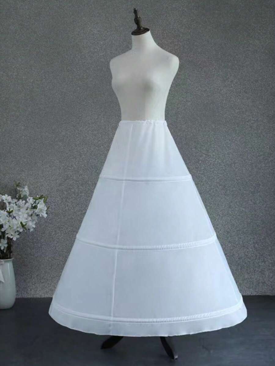 Bridal Crinoline Hoop Skirt Extender, Extra Fluffy With Boning, Lining For Wedding Gowns, Lolita Costume, Adjustable Waist Petticoat Fall Clothes For Women