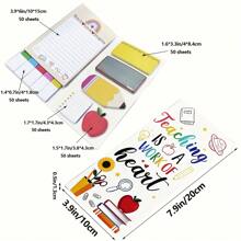 1pc/2pcs Teacher's Day Party Memo Book, Party Gifts, Cartoon Memo Sticks, Memo Set, Customized Self Adhesive Memos For Teachers, Office Supplies Convenience Stickers Combination, Teacher's Day Gift,Graduation, Return To School, Thank You Party Gifts,Gifts For Teachers At The Beginning Of School