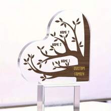 1pc Custom Acrylic Family Tree Heart Plaque - Perfect Gift For Mom On Christmas & Mother's Day, Birthday | Versatile Indoor/Outdoor Decor | Personalize With 3-10 Names | Ideal For Home, Office, Living Room, Bedroom, Bar, Cafe, And Restaurant,Personalized Gifts,Personalized Ornaments, Christmas Gifts,Personalized Christmas Ornaments, Holiday Gifts - Multicolor - View 6