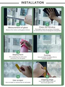 1 Roll Plaid Window Film, Frosted Privacy Window Film, Decorative Glass Film, Vinyl Film, Suitable For Bathroom, Office, Home, Non-Adhesive, Anti-UV, 17.53*118in Bathroom Accessories