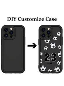 1pc Customizable Matte Black/Football Element Phone Case, With Custom Player Number And Signature, High Definition UV Printing, Compatible With IPhone 16 Pro Max/16 Pro/16 Plus/16/15 Pro Max/15 Pro/15/14 Pro Max/14 Pro/14/11/11 Pro Max/12/12 Pro/12 Pro Max/13 Pro Max/13 Pro/13/J4/J6/J7/J2/13C/X7B/X8B/A13/A14/A15/A54/A55