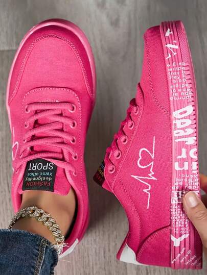 Women's Fashion Low-Cut Casual Sport Shoes, Solid Color Skate Sneakers For Outdoor Casual Walking