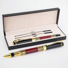 Custcom Personal Black Refill,Classical Retro Style Luxury Pen,Best Ball Pen Gift Set For Men & Women Professional Executive,Office,Nice Pens Classy Gift Box (Black And Red) Back To School