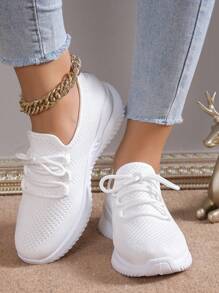 New Lace-Up Casual Sports Shoes, Breathable Mesh Sneakers, Soft Sole Running Shoes - View 2