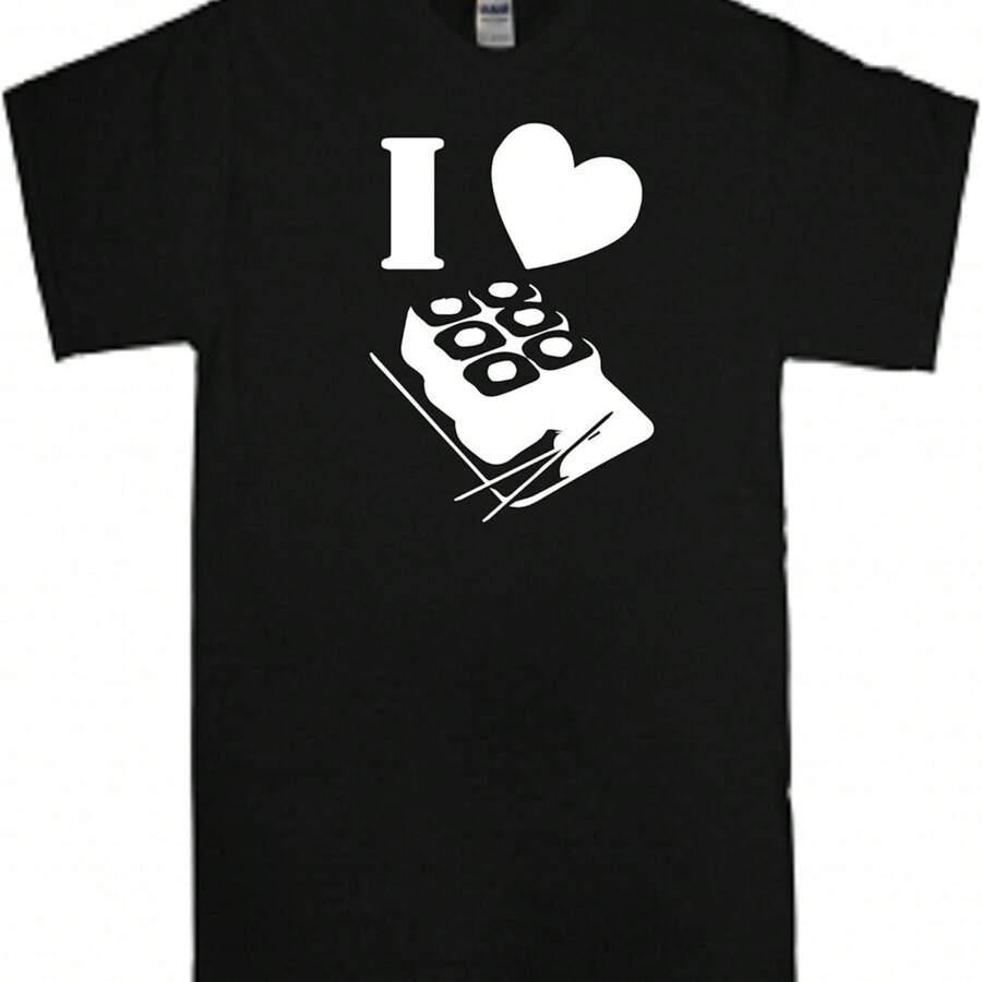 I Love Sushi - Black T Shirt - Black - View 1