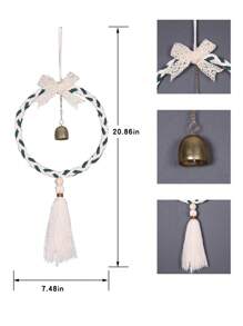 1pc Butterfly Bell Wind Chime Wall Hanging Dreamcatcher Tassel Decor, Boho Home Decoration - Multicolor - View 8