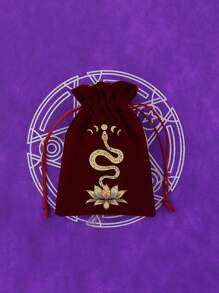 1/6pcs Hot Stamping Velvet Drawstring Pouches - Jewelry Bag - Polyester Tarot Pouch With Astrological, Celestial, And Tree Of Life Designs - Multipurpose Storage For Jewelry, Dice, Cosmetics - Perfect Gift For Travelers & Occult Enthusiasts - A2 - View 15