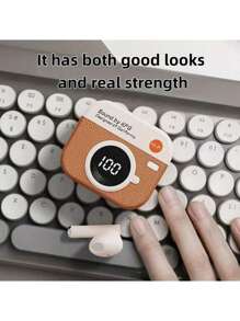 Q86 复古相机形状无线蓝牙耳机智能降噪耳塞运动入耳式游戏耳机 TWS 适用于所有智能手机入耳式低音 TWS - 彩色 - 查看 2