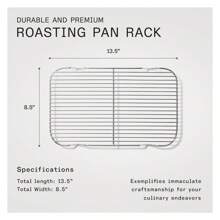 Stainless Steel Roasting Pan Rack For Carbon Steel Pan - Electropolishing Finish, Enhances Air Circulation, Doubles As Cooling Rack, Durable & Easy To Clean