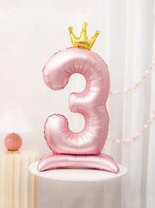 24pcs/Set 1st Birthday Crown Foil Balloons Boy Girl Party Decorations