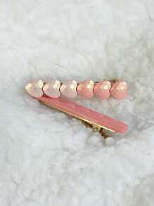 2 piezas Pasadores de pelo con forma de corazón, pinza, pinza de pato con borde reflectante láser, accesorios para el cabello