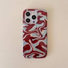 Wave Ripples Glacier Ombre Blue, Brown, Red Water Wave Gradient Double-Layer IMD Soft Phone Case Compatible With IPhone 16 Pro MAX / 15 Pro Max / 14 Pro / 13 / 12